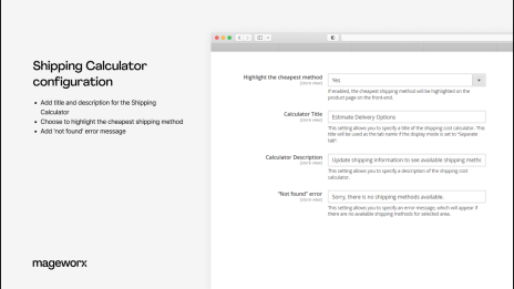 settings for magento 2 shipping calculator on product page