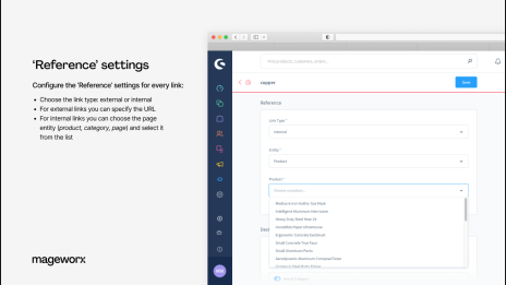 reference settings of cross-links in seo extension for shopware