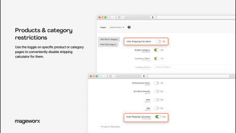 restrictions on product and category pages that magento shipping cost calculator extension adds