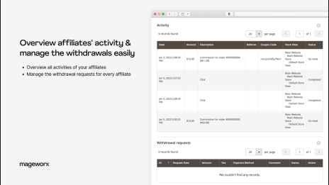 magento 2 affiliate withdrawals management