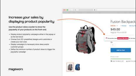 product popularity display: magento online marketing
