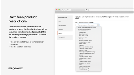 additional fees' product restrictions