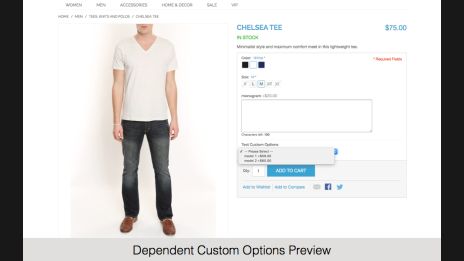dependent custom options in magento