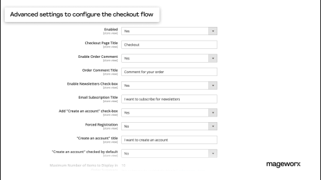 One Page Checkout Magento 2 configuration
