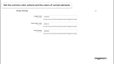 Design settings for Magento checkout page