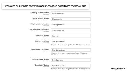 Ability to translate titles and messages for Magento 2 One Step Checkout