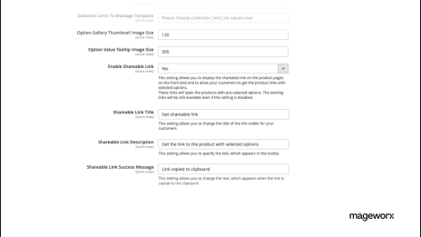 Option gallery thumbnail image size setup