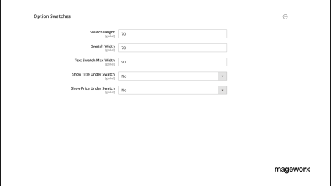 Product option swatches configuration in Magento 2