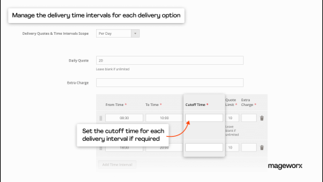 Specifying cutoff time for shipping date estimates
