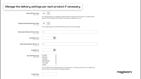 Shipping date estimate for individual products