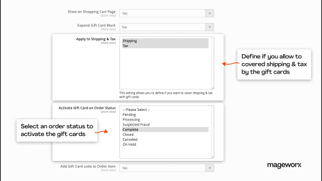 Ability to cover shipping fees and/or tax with Magento gift certificates