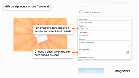 Magento gift card module creates a product on the front-end