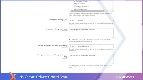Magento 2 No-Contact Delivery extension: general setup