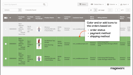 Highlight the orders right in the grid with the colors and/or icons.