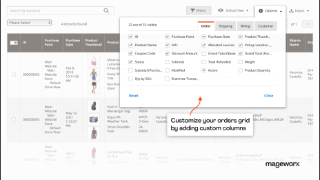Magento 2 orders grid customization