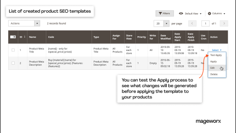 the grid with google meta tags templates