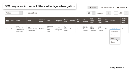 tags templates for product filters in the layered navigation