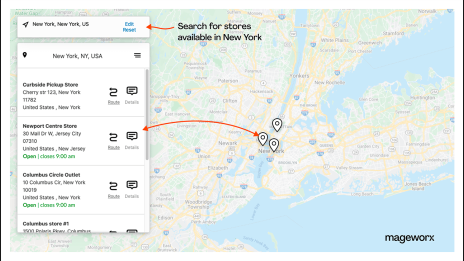 Magento 2 Store Locator: search for stores