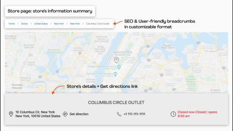 Magento 2 Store Locator extension creates store pages with SEO-optimized details