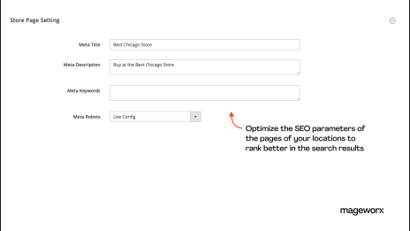 Magento store pickup SEO optimization