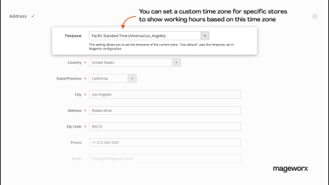 magento 2 store locator extension and custom time zones