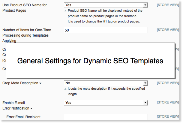Magento SEO templates general settings