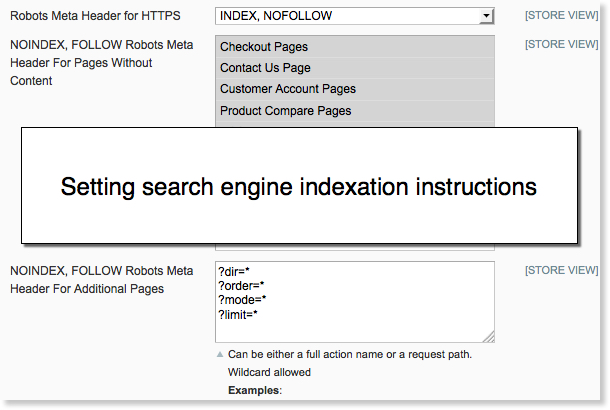 Magento SEO: setting correct indexation instructions