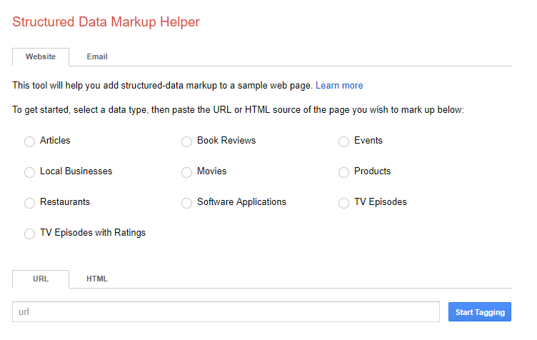 Structured Data Markup Helper