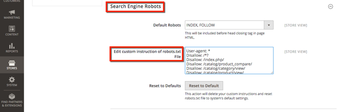 Magento robots