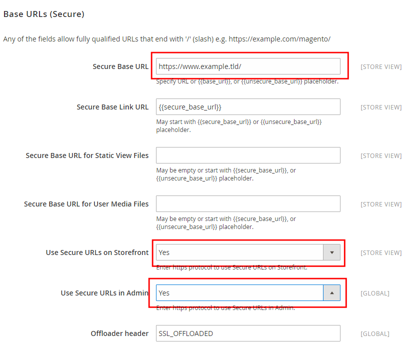 Magento 2 HTTPS configuration