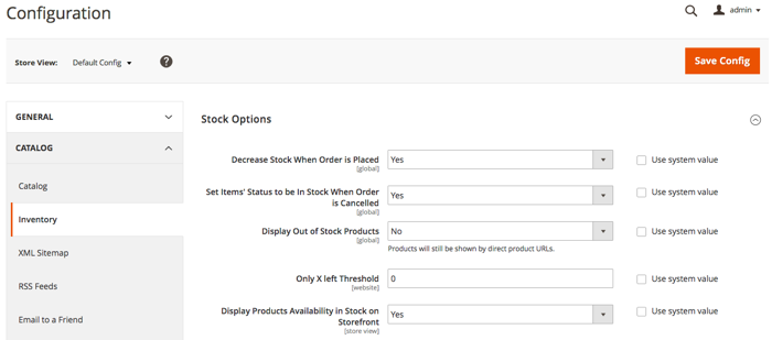 Magento 2 Stock management