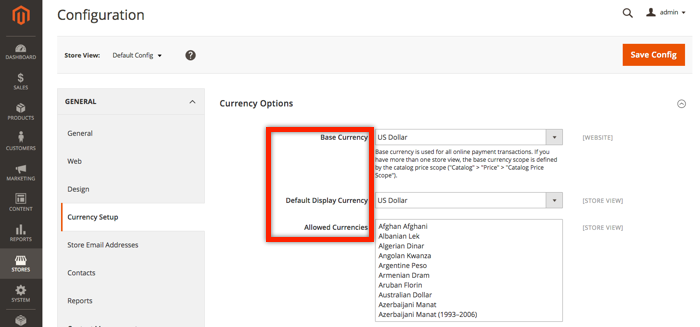 Magento 2 multy currency