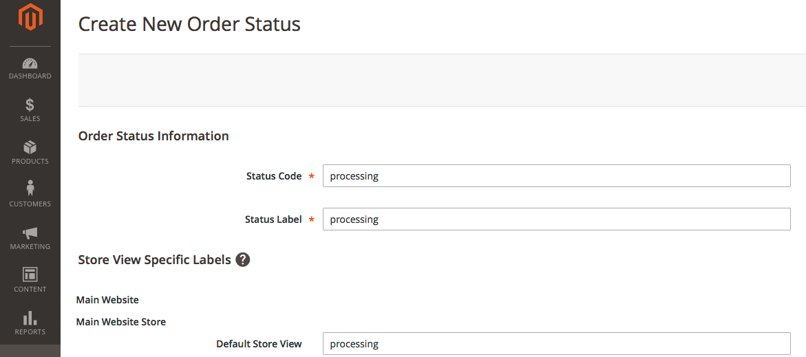 create Magento 2 order status