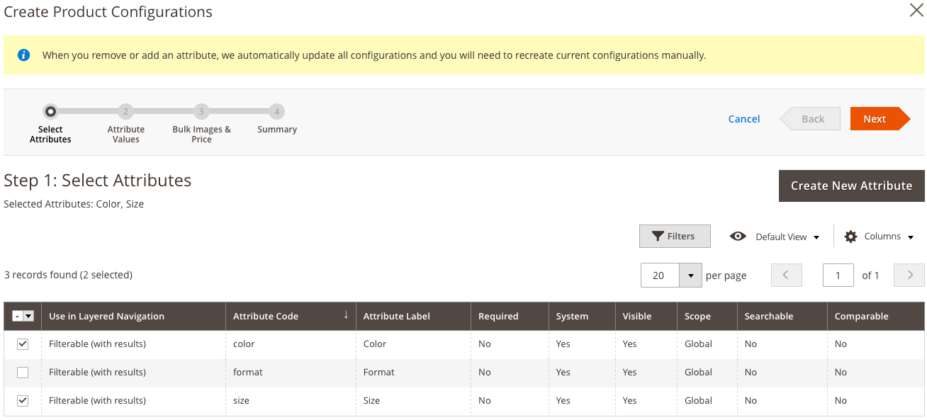 Configurable products in Magento 2