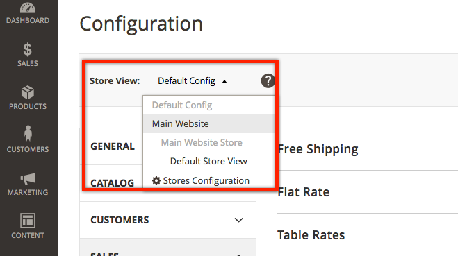 Magento 2 shipping conditions