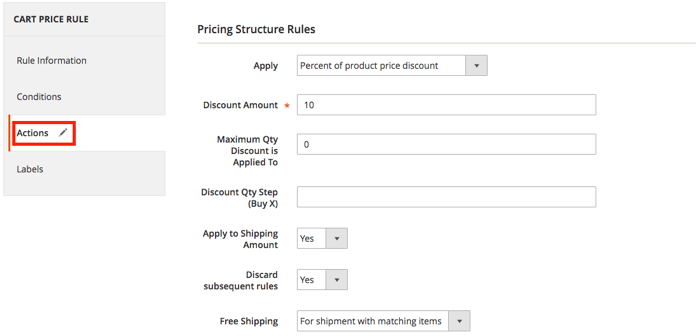 Magento 2 shipping rules default