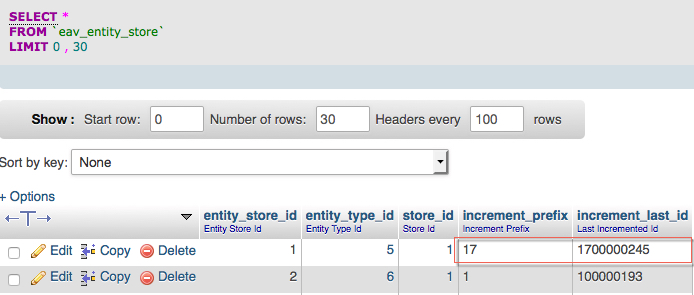 Magento change order start number