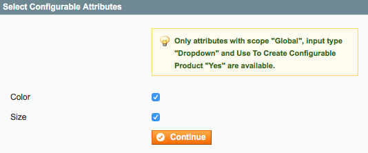 Magento configurable attributes