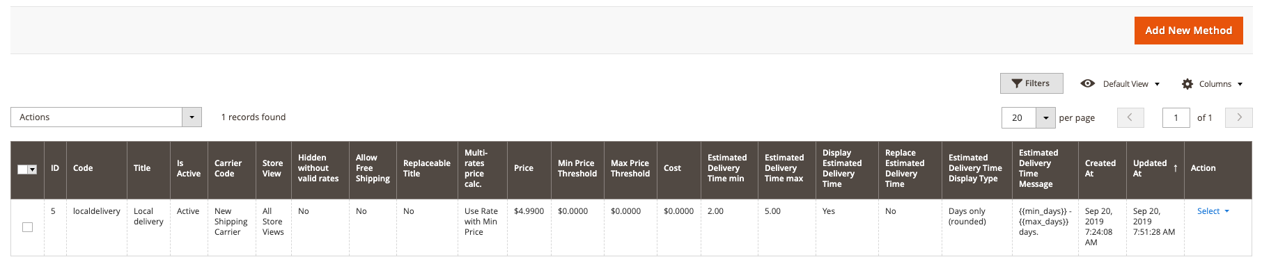 Mageworx shipping methods